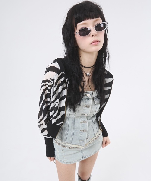 d.i.a.ダイヤ パーカー スカル ヒョウ柄 トップス - トップス