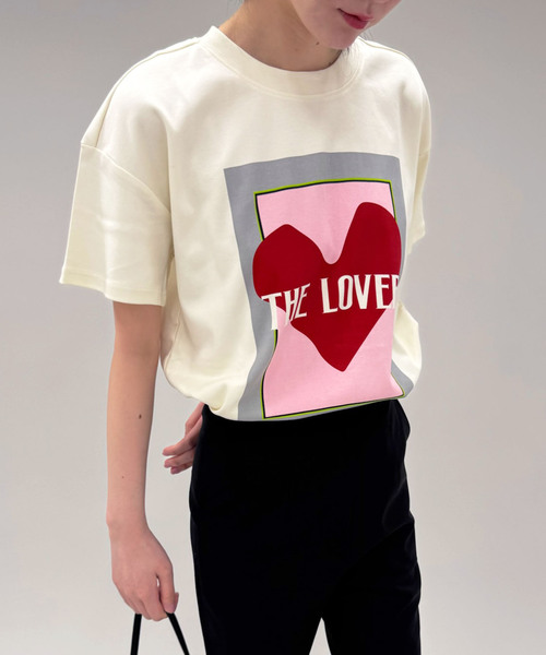 EDIT. FOR LULU(エディットフォールル)の「【POM AMSTERDAM/ポム アムステルダム】THE LOVER T-SHIRT(Tシャツ/カットソー・レディース・ホワイト・FREE)」の2枚目の写真