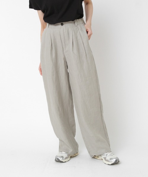RNA-N（アールエヌエーエヌ）の「R4356 オールドリネンワイドスラックス（スラックス・レディース・ライトグリーン/ブラック/アッシュグレー/ネイビー・FREE）」の2枚目の写真