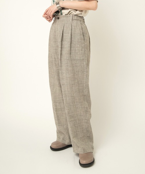 RNA-N（アールエヌエーエヌ）の「R4356 オールドリネンワイドスラックス（スラックス・レディース・ライトグリーン/ブラック/アッシュグレー/ネイビー・FREE）」の8枚目の写真