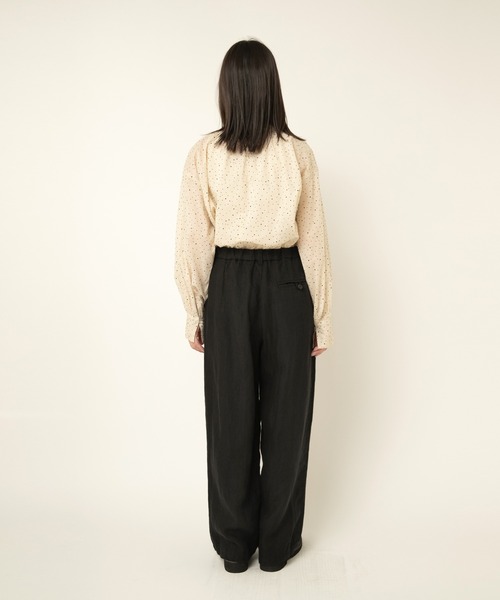 RNA-N（アールエヌエーエヌ）の「R4356 オールドリネンワイドスラックス（スラックス・レディース・ライトグリーン/ブラック/アッシュグレー/ネイビー・FREE）」の10枚目の写真