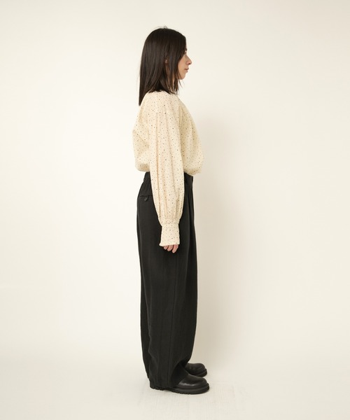 RNA-N（アールエヌエーエヌ）の「R4356 オールドリネンワイドスラックス（スラックス・レディース・ライトグリーン/ブラック/アッシュグレー/ネイビー・FREE）」の14枚目の写真