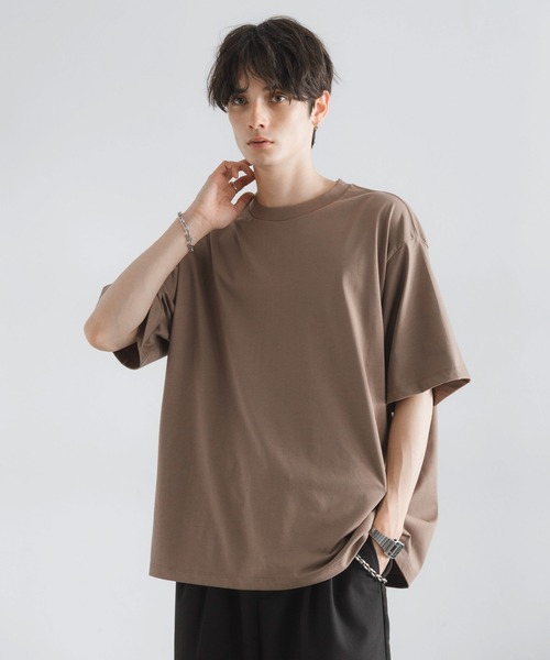 RAGEBLUE（レイジブルー）の「＜接触冷感機能付き＞【HIGH COOL/ハイクール】シルキーソリッドTシャツ（Tシャツ/カットソー・メンズ・ブラウン/ホワイト/ブラック/グレー・LARGE/MEDIUM）」の4枚目の写真