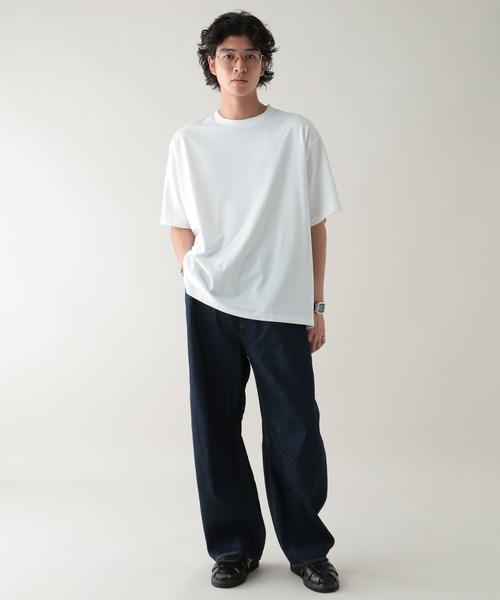 RAGEBLUE（レイジブルー）の「＜接触冷感機能付き＞【HIGH COOL/ハイクール】シルキーソリッドTシャツ（Tシャツ/カットソー・メンズ・ブラウン/ホワイト/ブラック/グレー・LARGE/MEDIUM）」の6枚目の写真