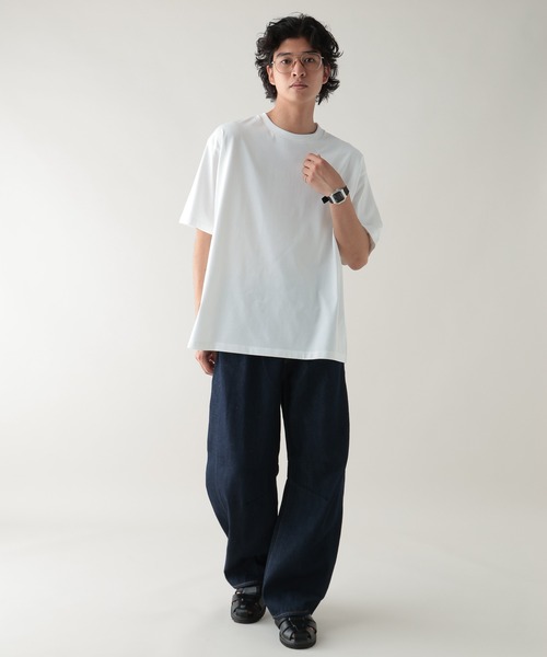 RAGEBLUE（レイジブルー）の「＜接触冷感機能付き＞【HIGH COOL/ハイクール】シルキーソリッドTシャツ（Tシャツ/カットソー・メンズ・ブラウン/ホワイト/ブラック/グレー・LARGE/MEDIUM）」の7枚目の写真