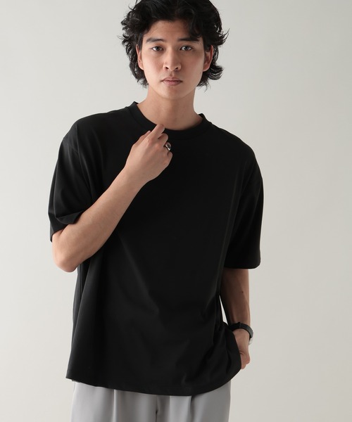 RAGEBLUE（レイジブルー）の「＜接触冷感機能付き＞【HIGH COOL/ハイクール】シルキーソリッドTシャツ（Tシャツ/カットソー・メンズ・ブラウン/ホワイト/ブラック/グレー・LARGE/MEDIUM）」の16枚目の写真