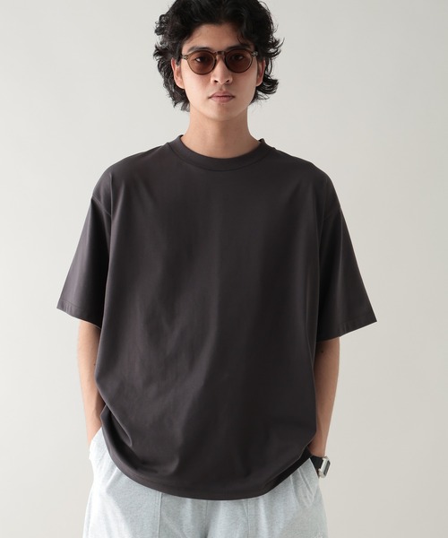 RAGEBLUE（レイジブルー）の「＜接触冷感機能付き＞【HIGH COOL/ハイクール】シルキーソリッドTシャツ（Tシャツ/カットソー・メンズ・ブラウン/ホワイト/ブラック/グレー・LARGE/MEDIUM）」の20枚目の写真