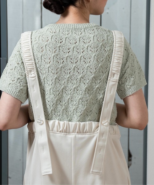 セール】openwork mesh short sleeve cardigan / オープンワーク