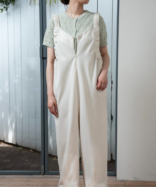 lawgy(ラウジー)の「openwork mesh short sleeve cardigan / オープンワークメッシュショートスリーブカーディガン(カーディガン/ボレロ・レディース・アイボリー/ライトグリーン・FREE)」の15枚目の写真