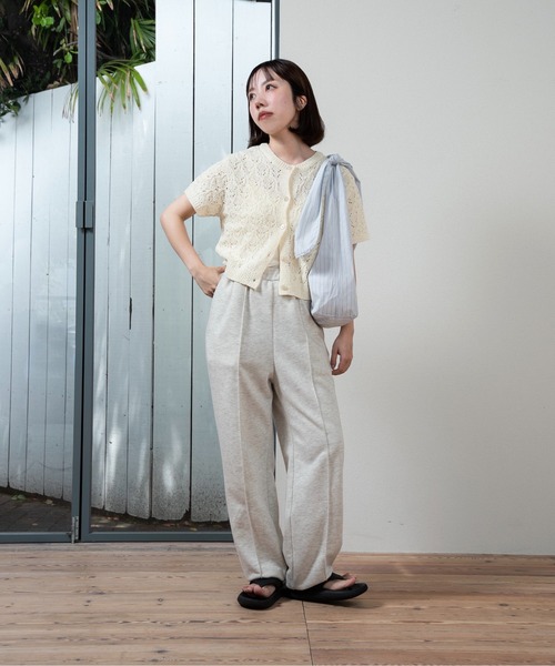 セール】openwork mesh short sleeve cardigan / オープンワーク