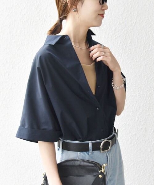 SHIPS for women / シップスウィメン SHIPS any:〈洗濯機可能〉タイプライター スリット ポケット ビッグ シャツ SHIPS any:〈洗濯機可能〉タイプライター スリット ポケット