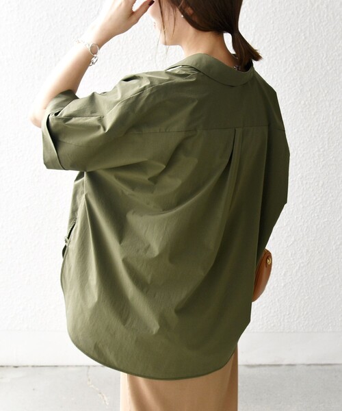SHIPS for women / シップスウィメン SHIPS any:〈洗濯機可能〉タイプライター スリット ポケット ビッグ シャツ SHIPS｜SHIPS any:<洗濯機可能>タイプライター スリット