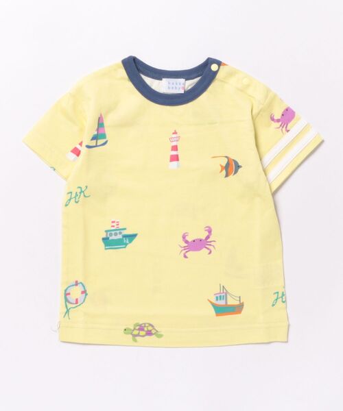 HAKKA BABY（ハッカベビー）の「[ベビー]マリンプリントTシャツ（Tシャツ/カットソー・キッズ・ブルー/イエロー・80ｃｍ/90cm）」の2枚目の写真
