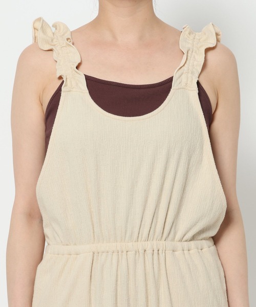 LOWRYS FARM(ローリーズファーム)の「フリルサロペット 572941(サロペット/オーバーオール・レディース・ブラウン/アイボリー/ブラック・FREE)」の8枚目の写真