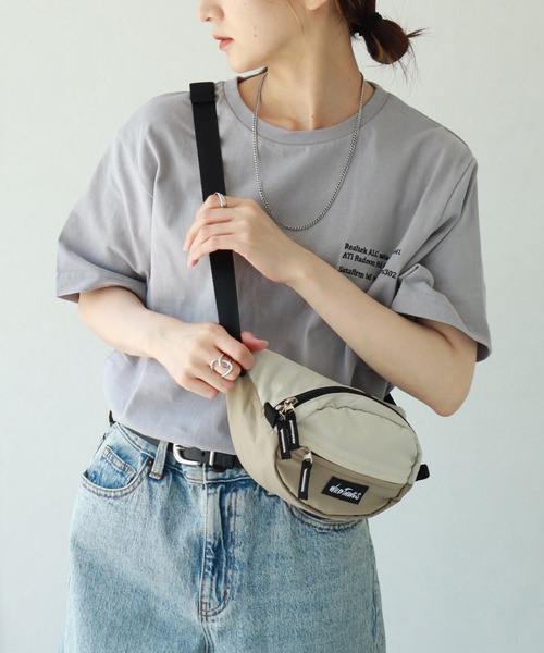 WILD THINGS（ワイルドシングス）の「【WILD THINGS/ワイルドシングス】DELFY fabric ウエストバッグ/ボディバッグ（ボディバッグ/ウエストポーチ・メンズ・グレー/ベージュ/ブラック/ターコイズブルー・FREE）」の3枚目の写真