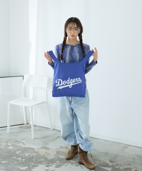 MLB(メジャーリーグベースボール)の「MLB キャップ型エコバッグ1【ヤンキース/ドジャース】(エコバッグ/サブバッグ・レディース・ネイビー/ブルー・FREE)」の1枚目の写真