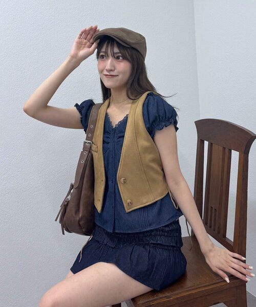 mline（エムライン）の「[mline]フレンチスリーブ2WAYブラウス（シャツ/ブラウス・レディース・ブラック/オフホワイト/ネイビー・FREE）」の19枚目の写真