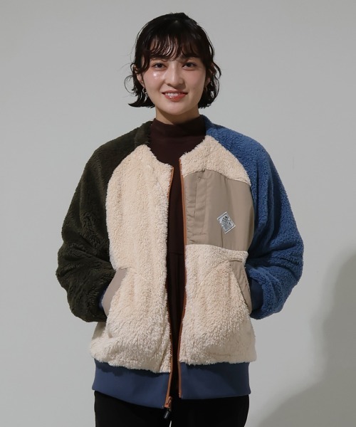 KRIFF MAYER Lady's Collection（クリフメイヤーレディースコレクション）の「【2WAY・リバーシブル】ノーカラーひっくりジャケット（ノーカラージャケット・レディース・ブルー/セージグリーン/その他6/カラフル/その他5/ベージュ・LARGE/MEDIUM）」の2枚目の写真