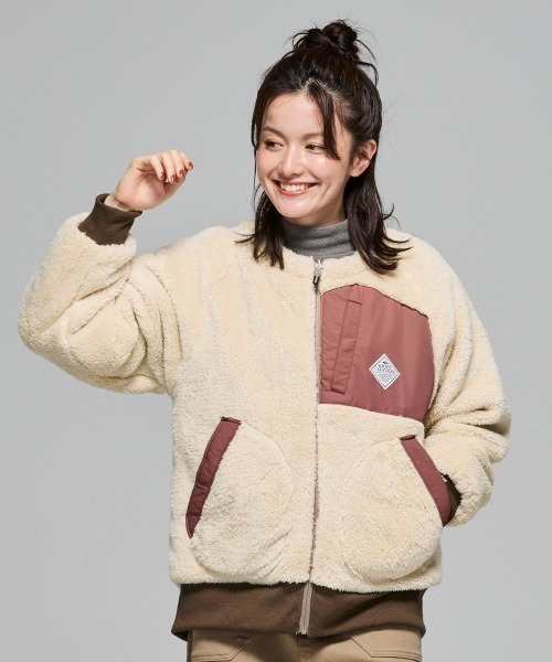 KRIFF MAYER Lady's Collection（クリフメイヤーレディースコレクション）の「【2WAY・リバーシブル】ノーカラーひっくりジャケット（ノーカラージャケット・レディース・ブルー/セージグリーン/その他6/カラフル/その他5/ベージュ・LARGE/MEDIUM）」の5枚目の写真