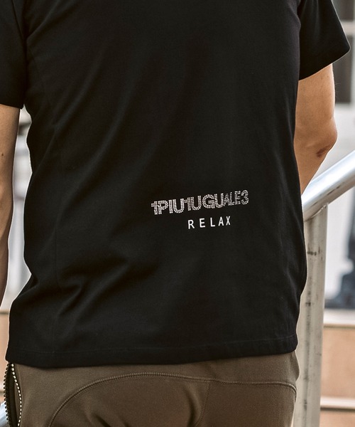 1PIU1UGUALE3  RELAX （ウノピゥウノウグァーレトレ リラックス）の「1PIU1UGUALE3 RELAX(ウノピゥウノウグァーレトレ リラックス)【ミッキーマウス】グラデーションラインストーン半袖Tシャツ（Tシャツ/カットソー・メンズ・ホワイト/ブラック・S/M/L/XL/XXL）」の13枚目の写真