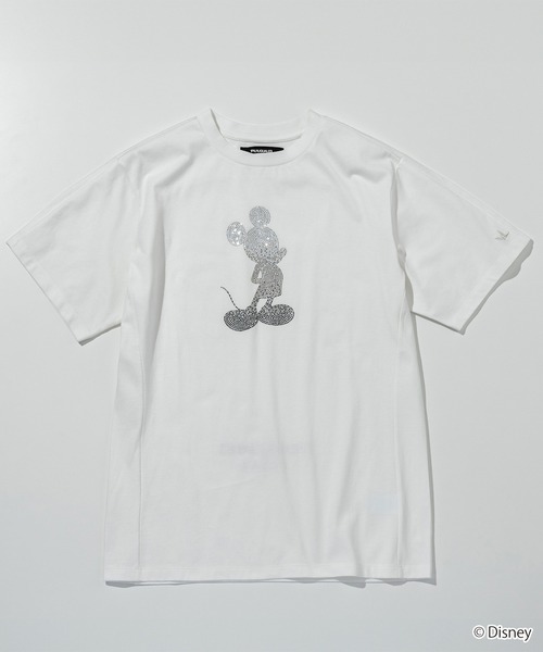 1PIU1UGUALE3  RELAX （ウノピゥウノウグァーレトレ リラックス）の「1PIU1UGUALE3 RELAX(ウノピゥウノウグァーレトレ リラックス)【ミッキーマウス】グラデーションラインストーン半袖Tシャツ（Tシャツ/カットソー・メンズ・ホワイト/ブラック・S/M/L/XL/XXL）」の15枚目の写真