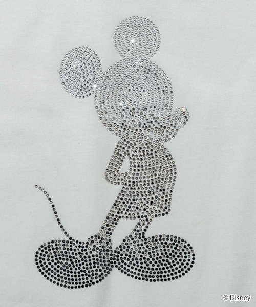 1PIU1UGUALE3  RELAX （ウノピゥウノウグァーレトレ リラックス）の「1PIU1UGUALE3 RELAX(ウノピゥウノウグァーレトレ リラックス)【ミッキーマウス】グラデーションラインストーン半袖Tシャツ（Tシャツ/カットソー・メンズ・ホワイト/ブラック・S/M/L/XL/XXL）」の17枚目の写真