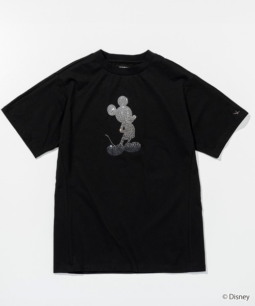 1PIU1UGUALE3  RELAX （ウノピゥウノウグァーレトレ リラックス）の「1PIU1UGUALE3 RELAX(ウノピゥウノウグァーレトレ リラックス)【ミッキーマウス】グラデーションラインストーン半袖Tシャツ（Tシャツ/カットソー・メンズ・ホワイト/ブラック・S/M/L/XL/XXL）」の21枚目の写真