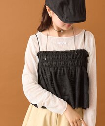 mystic | 【4色展開/レイヤードスタイル】チュールチェックビスチェ(その他トップス)