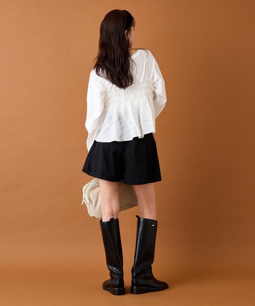 mystic（ミスティック）の「【4色展開/レイヤードスタイル】チュールチェックビスチェ（その他トップス・レディース・ブラック/オフホワイト/ブラウン/ブルー・FREE）」の10枚目の写真