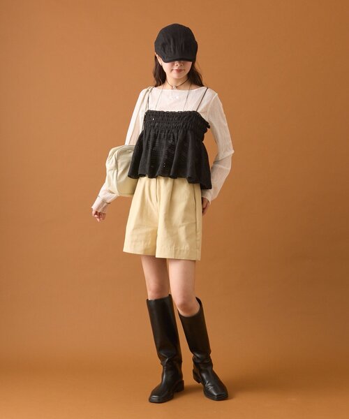 mystic（ミスティック）の「【4色展開/レイヤードスタイル】チュールチェックビスチェ（その他トップス・レディース・ブラック/オフホワイト/ブラウン/ブルー・FREE）」の14枚目の写真