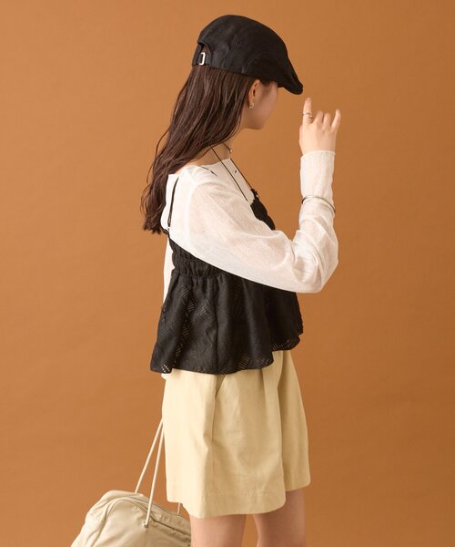 mystic（ミスティック）の「【4色展開/レイヤードスタイル】チュールチェックビスチェ（その他トップス・レディース・ブラック/オフホワイト/ブラウン/ブルー・FREE）」の15枚目の写真