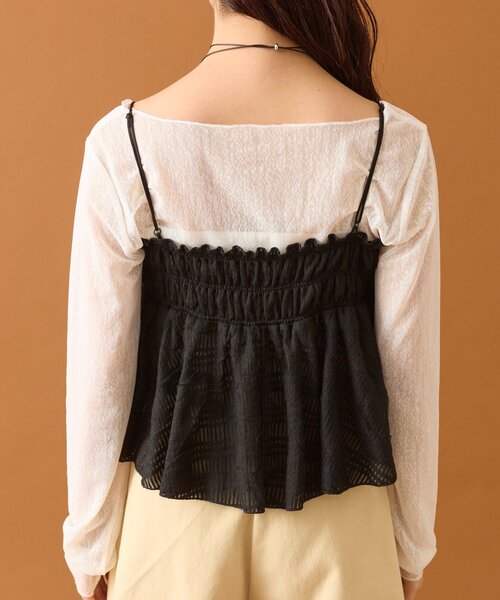 mystic（ミスティック）の「【4色展開/レイヤードスタイル】チュールチェックビスチェ（その他トップス・レディース・ブラック/オフホワイト/ブラウン/ブルー・FREE）」の6枚目の写真