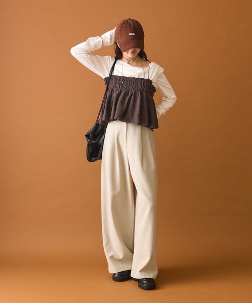 mystic（ミスティック）の「【4色展開/レイヤードスタイル】チュールチェックビスチェ（その他トップス・レディース・ブラック/オフホワイト/ブラウン/ブルー・FREE）」の21枚目の写真