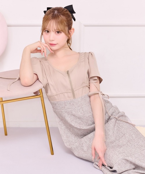 apres jour袖フレアマーメイドワンピース 袖フレアマーメイドワンピース（ワンピース）｜apres jour