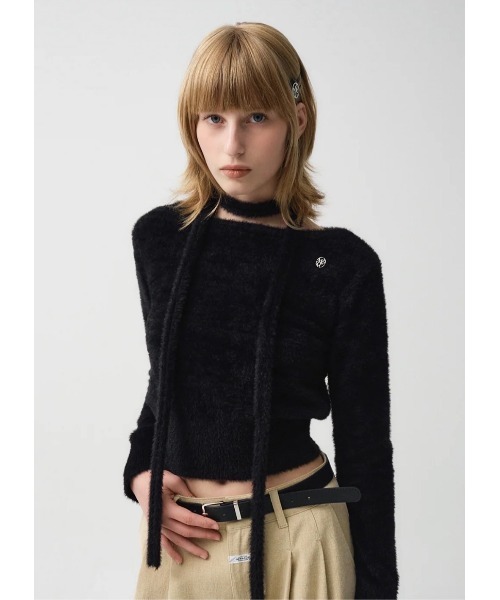 MARITHE + FRANCOIS GIRBAUD（マリテフランソワジルボー）の「W MUFFLER SET- SWEATER（ニット/セーター・レディース・アイボリー/ピンク/ブラック・フリー）」の8枚目の写真
