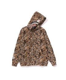 WILD LEOPARD PATTERN SHARK ZIP HOODIE