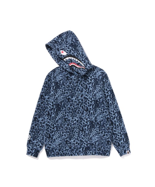 A BATHING APE(アベイシングエイプ)の「WILD LEOPARD PATTERN SHARK ZIP HOODIE(パーカー・キッズ・ブルー/ベージュ・150/160)」の4枚目の写真