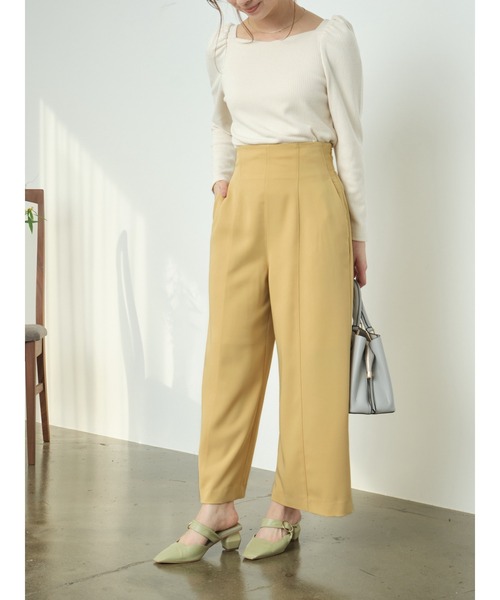 COHINA コヒナ　ハイウエストセンターコバサロペットパンツ　XS 低身長 ハイウエストセンターコバサロペットパンツ | 小柄・低身長女性