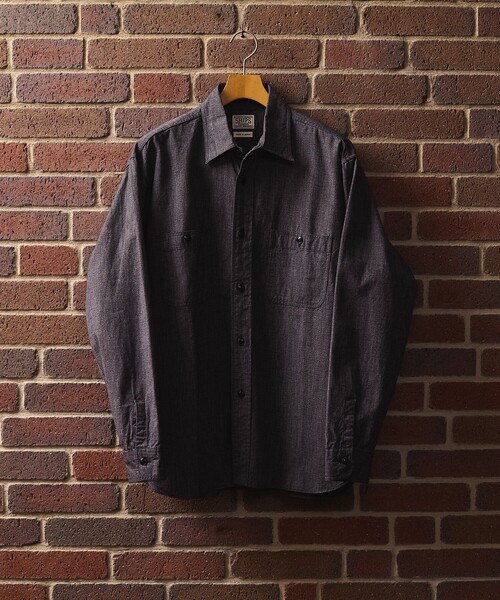 SHIPS(シップス)の「SHIPS: AUTHENTIC シャンブレー ワークシャツ(シャツ/ブラウス・メンズ・ライトブルー/ダークグレー・SMALL/MEDIUM/LARGE/X-LARGE)」の1枚目の写真