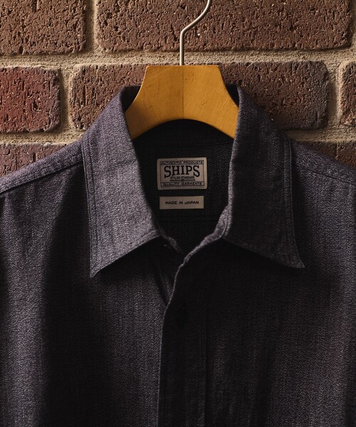 SHIPS(シップス)の「SHIPS: AUTHENTIC シャンブレー ワークシャツ(シャツ/ブラウス・メンズ・ライトブルー/ダークグレー・SMALL/MEDIUM/LARGE/X-LARGE)」の4枚目の写真