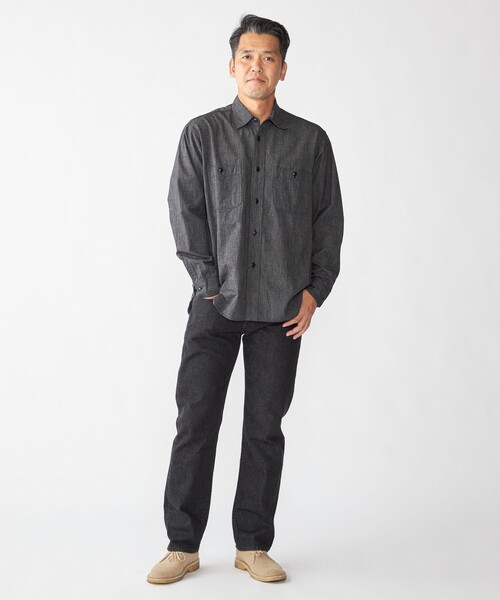 SHIPS(シップス)の「SHIPS: AUTHENTIC シャンブレー ワークシャツ(シャツ/ブラウス・メンズ・ライトブルー/ダークグレー・SMALL/MEDIUM/LARGE/X-LARGE)」の5枚目の写真