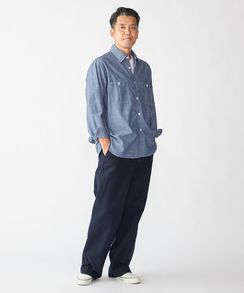 SHIPS(シップス)の「SHIPS: AUTHENTIC シャンブレー ワークシャツ(シャツ/ブラウス・メンズ・ライトブルー/ダークグレー・SMALL/MEDIUM/LARGE/X-LARGE)」の6枚目の写真
