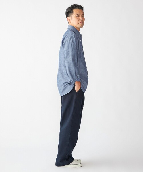 SHIPS(シップス)の「SHIPS: AUTHENTIC シャンブレー ワークシャツ(シャツ/ブラウス・メンズ・ライトブルー/ダークグレー・SMALL/MEDIUM/LARGE/X-LARGE)」の7枚目の写真