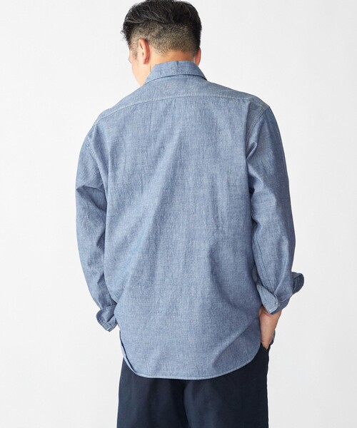 SHIPS(シップス)の「SHIPS: AUTHENTIC シャンブレー ワークシャツ(シャツ/ブラウス・メンズ・ライトブルー/ダークグレー・SMALL/MEDIUM/LARGE/X-LARGE)」の11枚目の写真