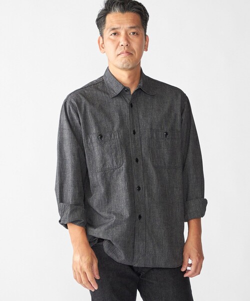 SHIPS(シップス)の「SHIPS: AUTHENTIC シャンブレー ワークシャツ(シャツ/ブラウス・メンズ・ライトブルー/ダークグレー・SMALL/MEDIUM/LARGE/X-LARGE)」の14枚目の写真