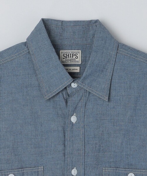 SHIPS(シップス)の「SHIPS: AUTHENTIC シャンブレー ワークシャツ(シャツ/ブラウス・メンズ・ライトブルー/ダークグレー・SMALL/MEDIUM/LARGE/X-LARGE)」の17枚目の写真