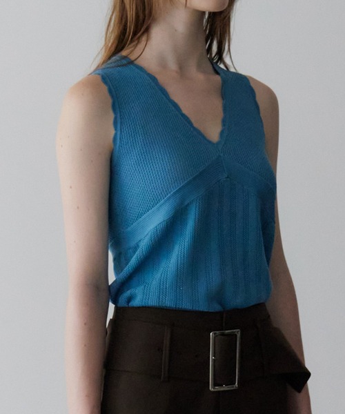 LE CIEL BLEU(ルシェルブルー)の「スリーブレスレースニット / Sleeveless Lace Knit(ニット/セーター・レディース・オレンジ/ライトグリーン/ライトグレー/ブラック/ブルー・36)」の22枚目の写真