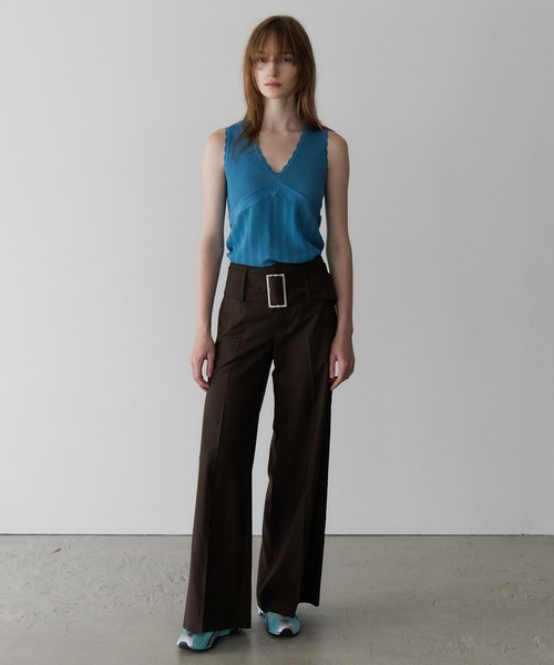 LE CIEL BLEU(ルシェルブルー)の「スリーブレスレースニット / Sleeveless Lace Knit(ニット/セーター・レディース・オレンジ/ライトグリーン/ライトグレー/ブラック/ブルー・36)」の19枚目の写真