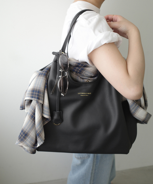 SLOBE IENA(スローブイエナ)の「ANTONELLO MASI/アントネッロマージ SLOBE別注 レザートートバッグ(トートバッグ・レディース・ブラック/ブラウン・FREE)」の9枚目の写真