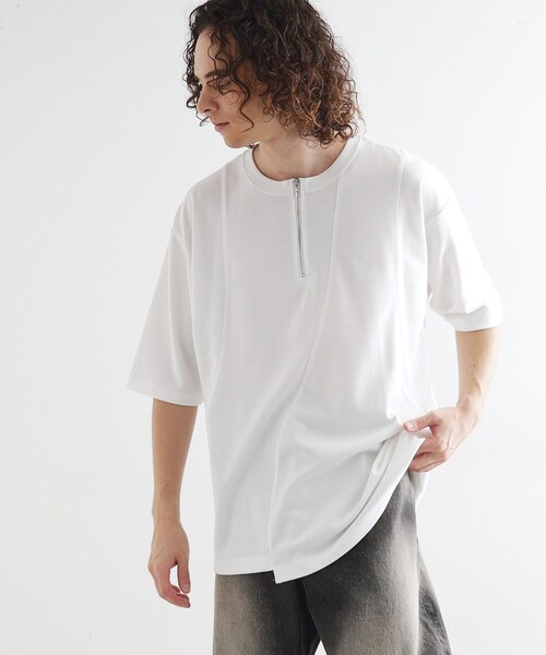 セール】ウェーブ切替ジップTシャツ（Tシャツ/カットソー）｜tk.TAKEO